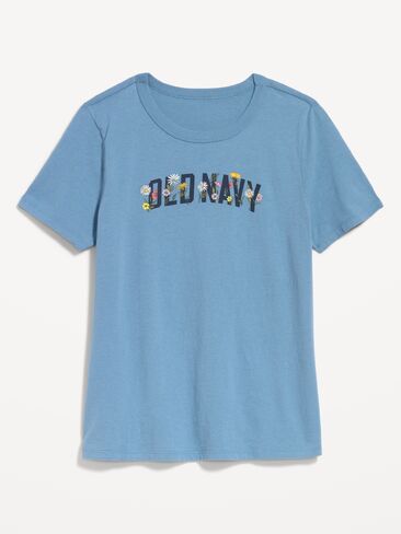 Old Navy EveryWear Crew-Neck Logo-Graphic T-Shirt - Naturalist Blue in Kuwait