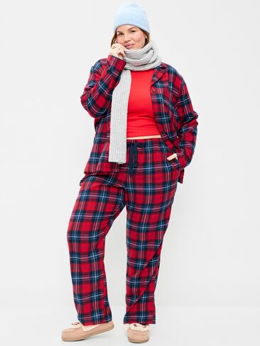 Old Navy Flannel Pajama Pant Set for Women - Red Plaid (Match the Fam!) in Kuwait
