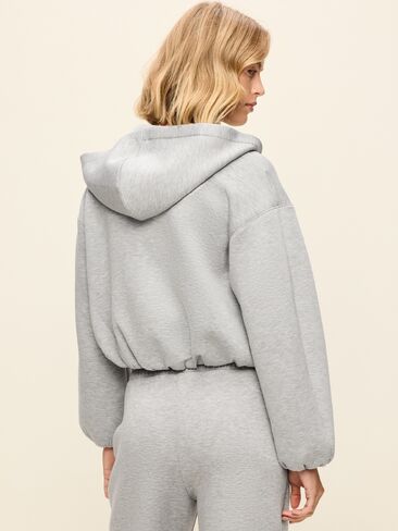 Old Navy Bounce Fleece Bubble-Hem Hoodie Sweatshirt - Heather Gray in Kuwait