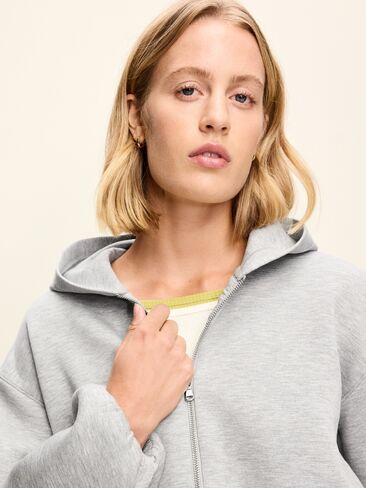 Old Navy Bounce Fleece Bubble-Hem Hoodie Sweatshirt - Heather Gray in Kuwait