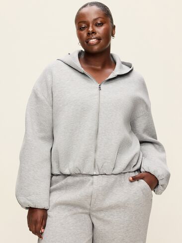 Old Navy Bounce Fleece Bubble-Hem Hoodie Sweatshirt - Heather Gray in Kuwait