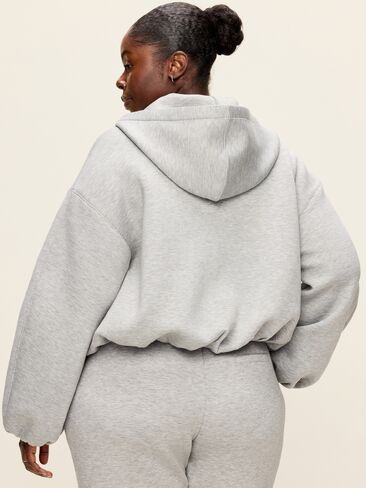 Old Navy Bounce Fleece Bubble-Hem Hoodie Sweatshirt - Heather Gray in Kuwait