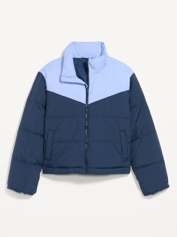 Old Navy Water-Resistant Color-Block Puffer Jacket - Periblue in Kuwait
