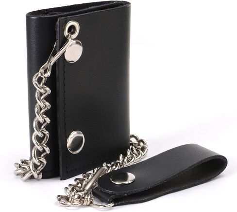 Hot Leathers WLB1001 BLACK, 4" Classic Black Wallet with Chain (BLACK, 4") in Kuwait