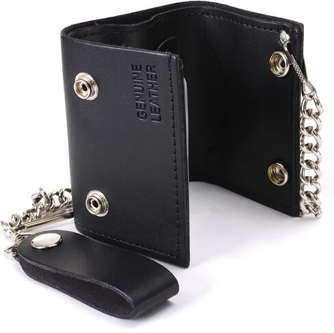 Hot Leathers WLB1001 BLACK, 4" Classic Black Wallet with Chain (BLACK, 4") in Kuwait