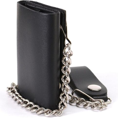 Hot Leathers WLB1001 BLACK, 4" Classic Black Wallet with Chain (BLACK, 4") in Kuwait