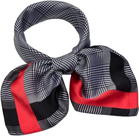 27 inch Silk Feeling Scarf Medium Square Satin Head Scarves Fashion Neck Scarfs for Women in Kuwait