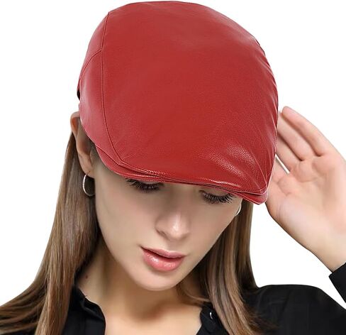 DOCILA Leather Flat Ivy Hats for Women Plain Feminine Newsboy Cap Fashion Gatsby Hat Lightweight Cabbie Driving Caps in Kuwait