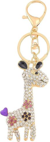 JewelBeauty 3D Handmade BlingBling Crystal Cute Giraffe Keychain Rhinestone Keyring Selection Purse Charm Car Bag Pendant Accessories in Kuwait