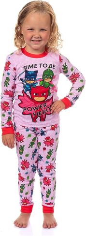 PJ Masks Toddler Girls' Gekko Catboy Owlette Title Logo Sleep Pajama Set in Kuwait