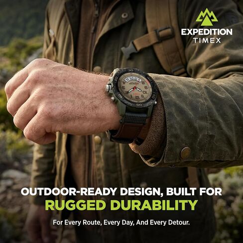 Timex Men's T45181 Expedition Resin Combo Brown/Green Nylon Strap Watch in Kuwait