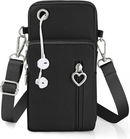 Crossbody Wallet Phone Bag for Women, Nylon Small Crossbody Shoulder Bag Arm Bag, Cell Phone Purse, with Headphone Port in Kuwait