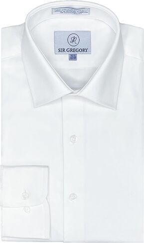 Men's Regular Fit Solid Twill Dress Shirt in Kuwait
