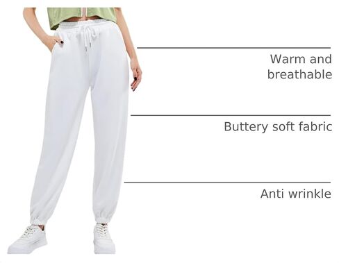 TUVEKE Women's Joggers Sweatpants Lounge Baggy High Waist Womens Track Pants with Pockets Drawstring Cinch Bottom in Kuwait