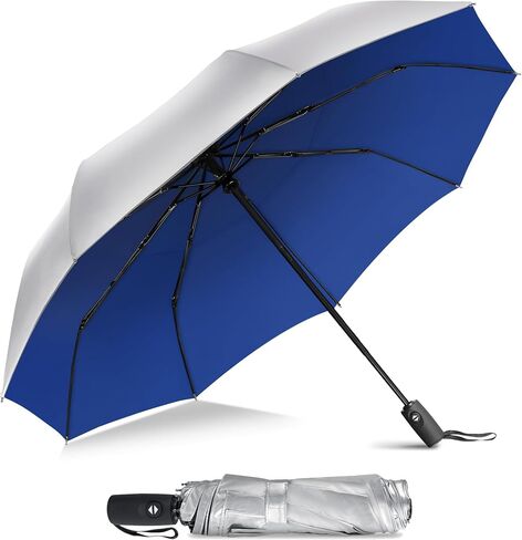 ZOMAKE Travel Umbrella UV Protection - Small Portable Umbrellas Compact Paraguas Automatic Folding Umbrella Windproof - Sun Parasol UV Blocking Packable Shade Umbrella for Women Men in Kuwait