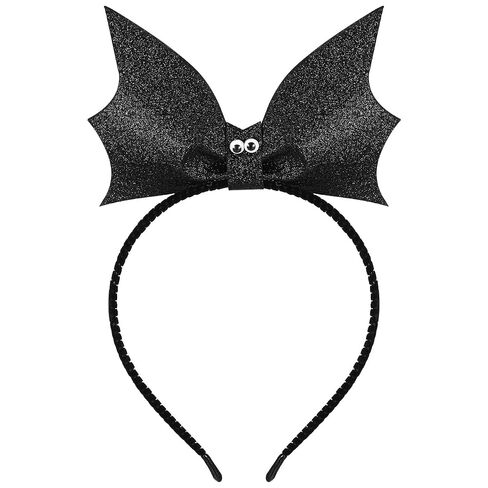 Lurrose Bat Wing Headband Devil Bat Hairband Glitter Bat Wings Headpiece Bat Wing Headdress for Halloween Dress Up, Black in Kuwait