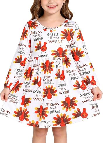 Halloween Christmas Toddler Girls Dress Pumpkin Spider Ghost Print Dresses Long Sleeve 2-8Y in Kuwait