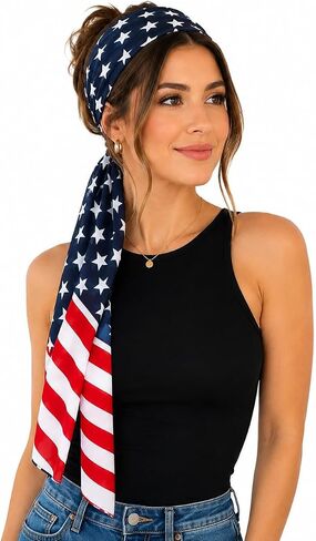 Shimmer Anna Shine USA American Flag Patriotic Scarf in Kuwait