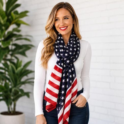 Shimmer Anna Shine USA American Flag Patriotic Scarf in Kuwait
