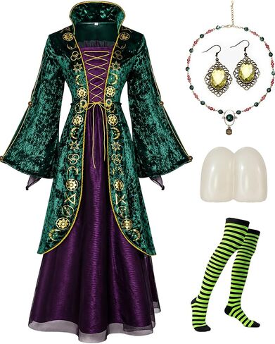 CICOCI Adult Winifred Sanderson Costumes For Women Plus Size Witch Winifred Teeth Cosplay Outfits Halloween in Kuwait