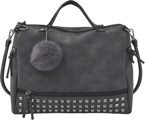 Pahajim Womens Studded Tote Handbags Top Punk Casual Shoulder Bags Hobo Rocker Satchel Purse in Kuwait