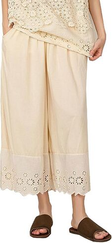 Vintage Lace Pettipants Slips Embroidery Flower Womens Lightweight Cotton Linen Bloomer Shorts Lounge Short Pants in Kuwait
