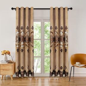 ELKCA Luxury Burgundy Red Chenille Floral Embroidered Curtains for Bedroom Peony Floral Curtains for Bedroom,Grommet Top,52" W x 84" L,2 Panels in Kuwait