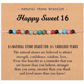 Natural Healing Crystal Bracelet Gifts for Girls Women, Happy 7-50 Year Old Birthday Milestone Bead Bracelets for Daughter Granddaughter Sister Niece Friends Mom Aunt Grandma in Saudi Arabia