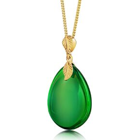 Amber by Mazukna - Baltic Amber Pendant for Women, Sparkling Amber Drop, Gold Plated Sterling Silver ag925 18inch Necklace, Cognac Color Jewelry for Ladies in Kuwait
