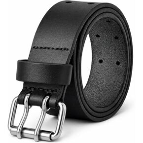 PBF Double Prong Work Belts for Men, 38mm Wide Heavy Duty, Full Grain Leather Belt for Men, Nickel Free, Cowhide Belt in Saudi Arabia