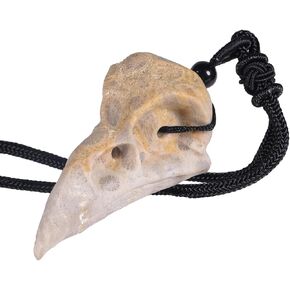 Nupuyai Handcraved Crow Skull Crystal Necklace for Women Men Polished Stone Raven Pendant Necklace Crystal Bird Amulet for Reiki Healing Mediation in Kuwait