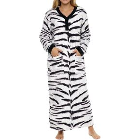 Alexander Del Rossa Women's Soft Warm Fleece Nightgown, Long Kaftan with Pockets for Winter in Kuwait