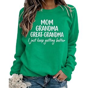 JBF Cloth Mom Grandma Great Grandma Sweatshirts Womens Graphic Casual Long Sleeve Lightweight Pullovers Tops in Kuwait