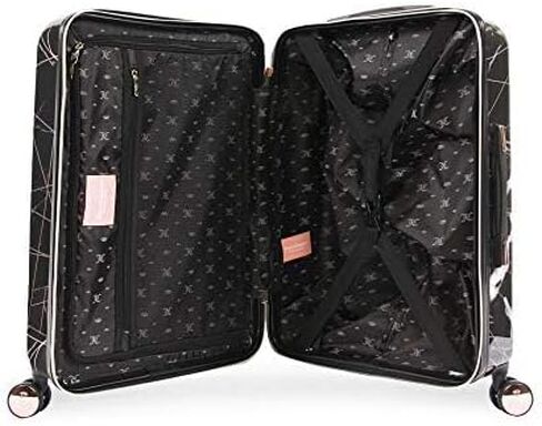 Juicy Couture Women's Vivian 3 Piece Hardside Spinner Luggage Set, Black Marble Web, One Size in Kuwait
