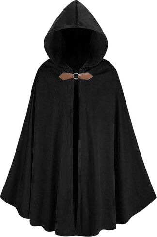 Colorful House Adult Renaissance Cloak Gothic Witch Cape with Hooded Medieval Halloween Capes in Kuwait