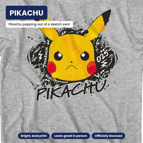 Pokemon Boys Pikachu Game Shirt - Gotta Catch Em All - Ash Pikachu Charizard Pokeball Official T-Shirt in Kuwait