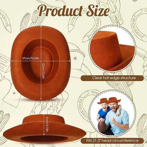 20 Pcs Children's Cowboy Hats Kids Party Cowboy Felt Hats Cowgirl Hats for Western Halloween Birthday Costume in Kuwait