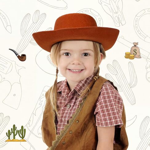 20 Pcs Children's Cowboy Hats Kids Party Cowboy Felt Hats Cowgirl Hats for Western Halloween Birthday Costume in Kuwait