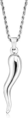Ross-Simons Men's Sterling Silver Italian Horn Pendant Necklace. 22 inches in Kuwait