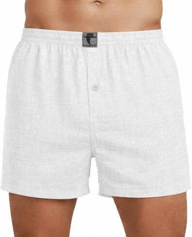 LUFT Mens Fine Linen Soft Stretch Elastic Waistband Underwear Boxer Shorts in Kuwait