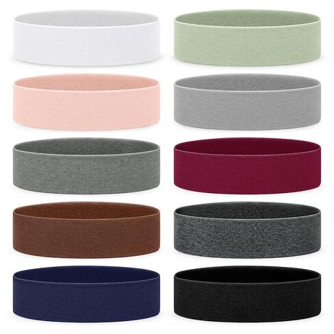 8 Pack Sport Headbands for Women Men, Elastic Soft Fabric Non-Slip Hair Bands Hair Warp for Daily Workout Yoga Running Sports, Unisex in Kuwait