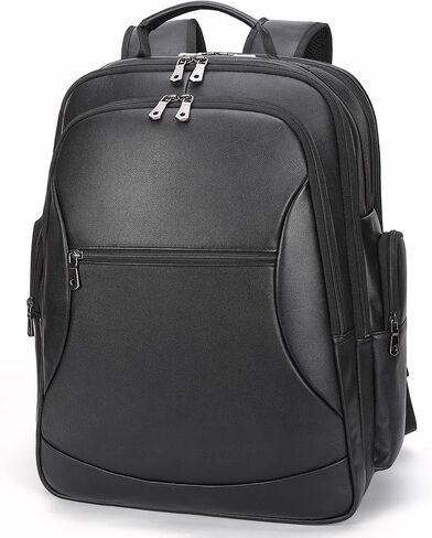 TIDING Full Grain Leather 17.3 Inch Laptop Backpack for Men Large Capacity Travel Weekender Camping Daypack Rucksack in Kuwait
