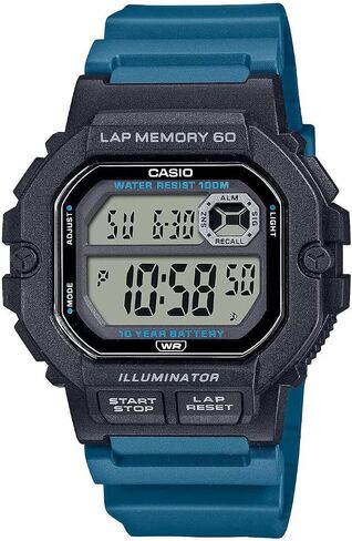 Casio LED Illuminator Lap Memory 60 10-Year Battery Men's Digital Sports Watch 100 M Water Resistant Countdown Timer Auto Calendar (Casio Model: WS-1400H-1BV), Black (WS1400H-1BV) in Kuwait