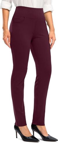 Rammus Womens High Waist Dress Pants with Pockets Business Casual Work Pants for Women Stretchy Skinny Slacks for Office khaki/29 L in Kuwait