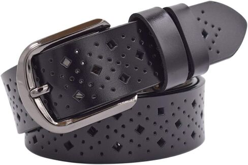 VONSELY Hollow Leather Belts for Women, Soft Leather Womens Belts with Pin Buckle in Kuwait