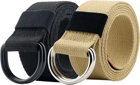 Black Belt Men,Military Canvas Web Belts for Men Double D Ring Buckle in Kuwait