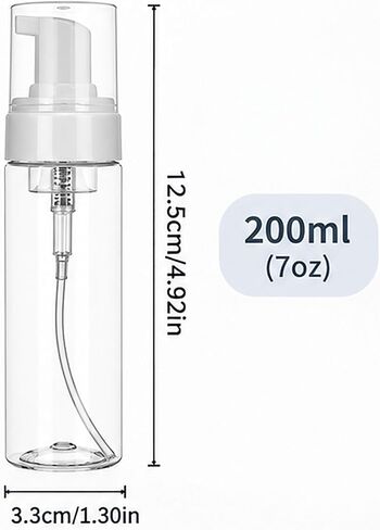 Foaming Dispenser Bottle - Beoncall 2Pcs Transparent Empty Spray Bottles Plastic Foam Pump Bottle Travel Soap Bottle Portable Foam Bottle (200ml) in Kuwait