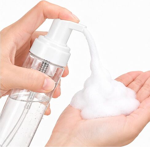 Foaming Dispenser Bottle - Beoncall 2Pcs Transparent Empty Spray Bottles Plastic Foam Pump Bottle Travel Soap Bottle Portable Foam Bottle (200ml) in Kuwait
