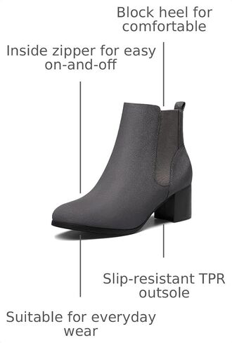 DREAM PAIRS Women’s Elastic Gore Chelsea Boots Chunky Block Heel Ankle Bootie in Kuwait