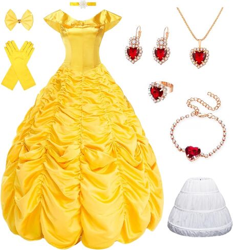 Yellow Princess Costume for Women Adult Halloween Party Dress in Kuwait
